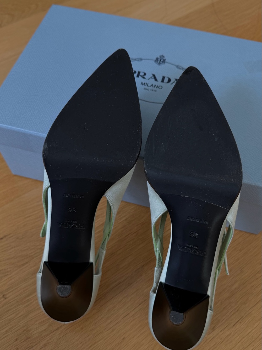 Prada Satin Pointed Slingback Pumps - Picture 5 of 5